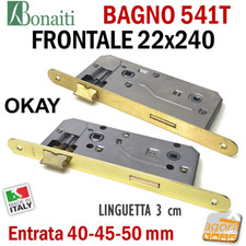 SERRATURA PORTA INTERNA OKAY 541T BONAITI FRONTALE TONDO 22X240 BAGNO WC INT90MM