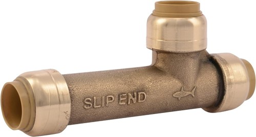 SharkBite 1/2 x 1/2 x 1/2 FNTP Copper/CPVC Slip Tee Push Fitting Brass U3482LFA