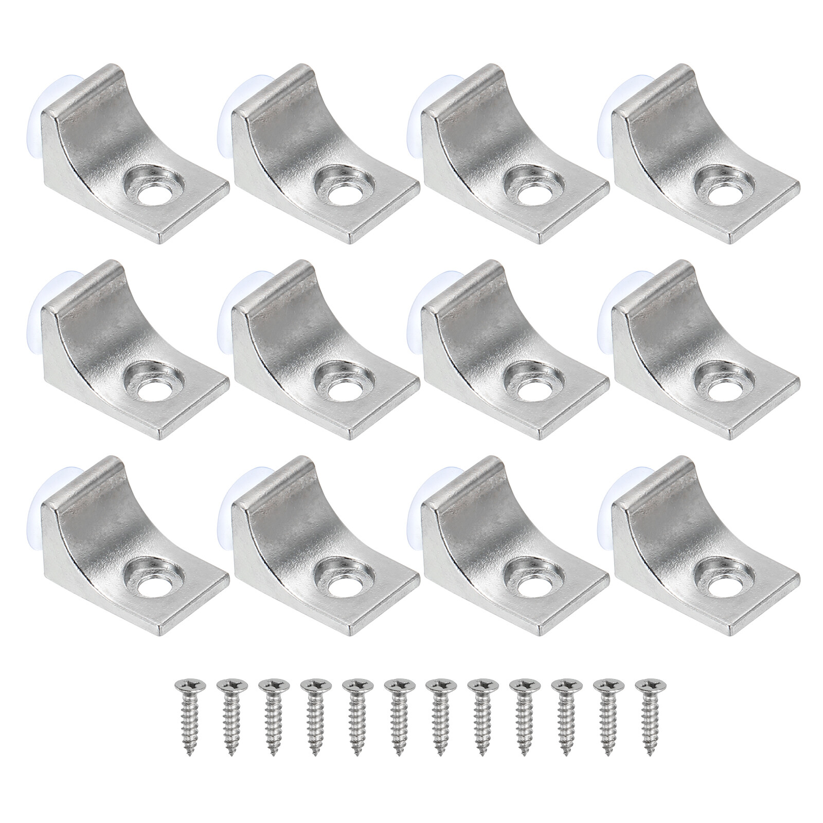 12pcs Silver L-Shaped Shelf Support Pegs with Screws for Cabinets-image