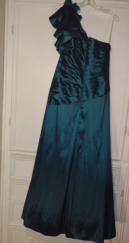 Jade Couture Emerald Green Jeweled Gown Formal Dress Mother Bride w Shawl S 12 - Picture 6 of 11