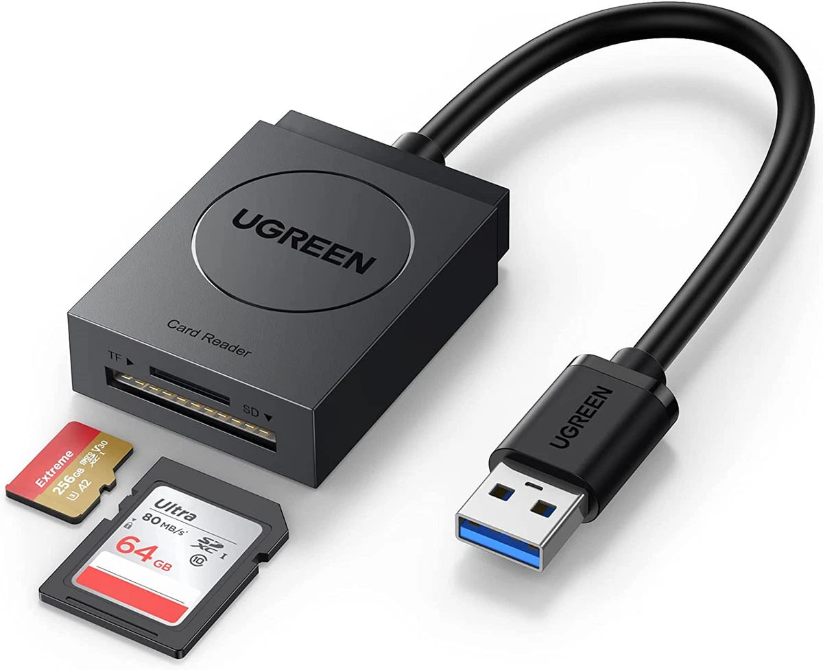 UGREEN SD Card Reader, USB 3.0 to TF/SD Cards Adapter, External 