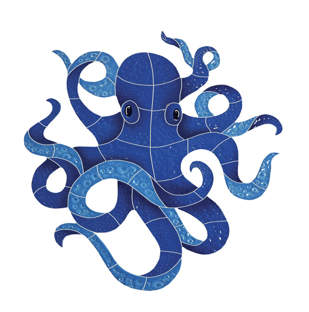 Pulpo Mosaico para Piscina o Pared - Grande 38" o Pequeño 13" - Envío Gratis