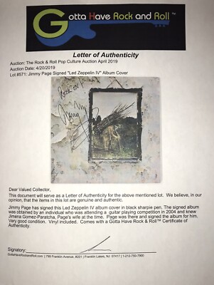 Jimmy Page Signed Album Led Zeppelin Autographed Vinyl (Robert