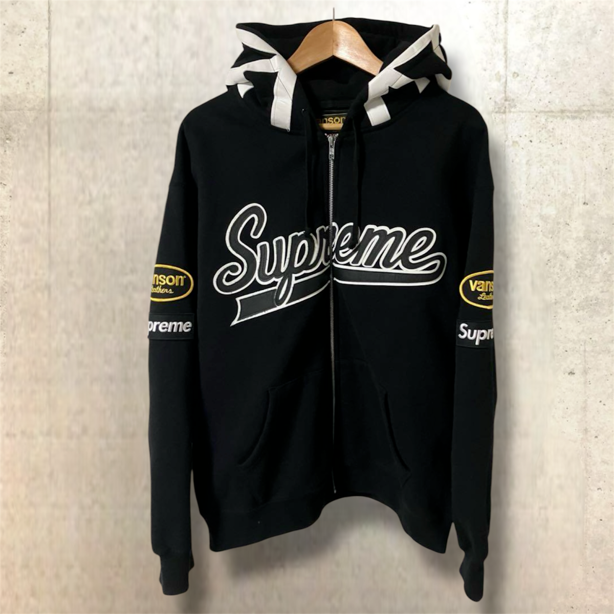 Supreme Vanson Leathers Spider Web Zip Up Hooded Sweatshirt Supreme Vanson Leathers Spider Web Zip Up Hooded Sweatshirt