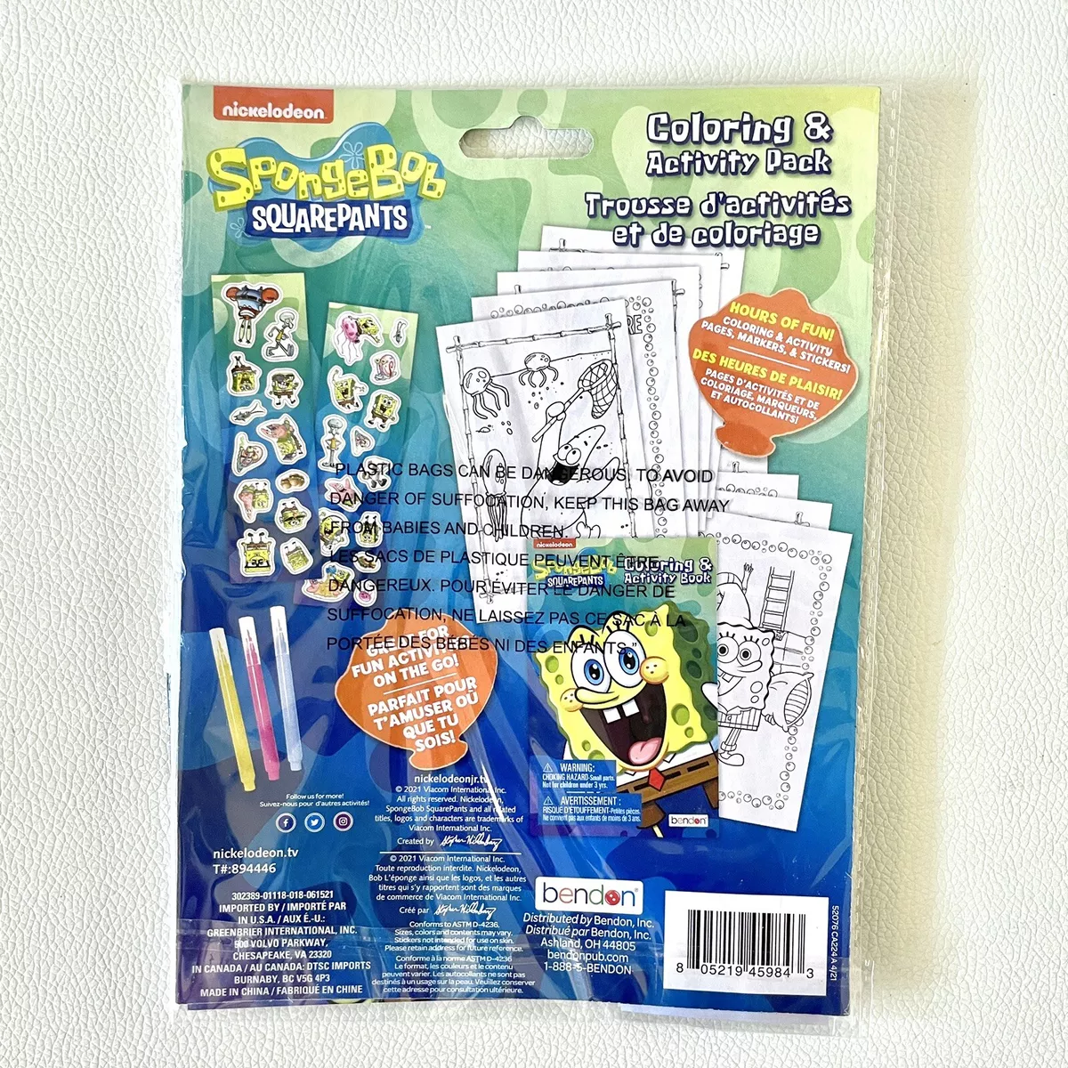 Variety 2 SpongeBob Play Pack Coloring Book Crayons Stickers Christmas