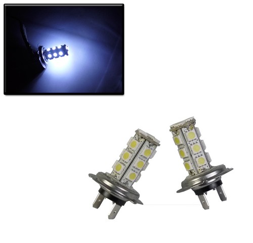 2x H7 18LED 6000K White DRL/Low Beam Headlight Bulbs – Universal Fit