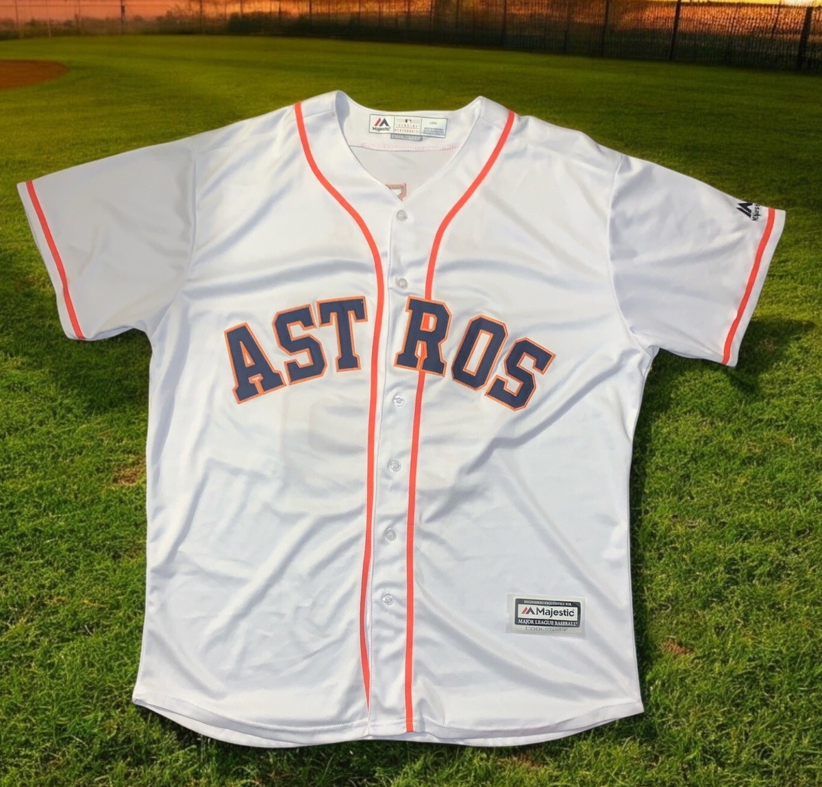 Majestic Houston Astros Jersey 45 Gerrit Cole White Cool Base