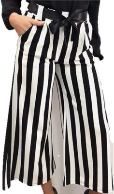 Pantaloni donna a righe bianco/nero taglia unica