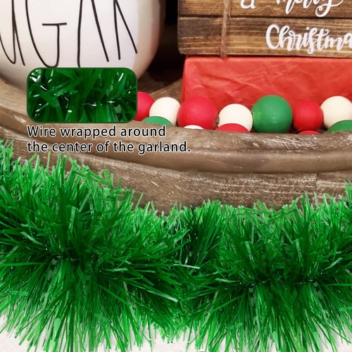 50 Feet Christmas Tinsel GarlandGreen Garland Christmas - Picture 3 of 7