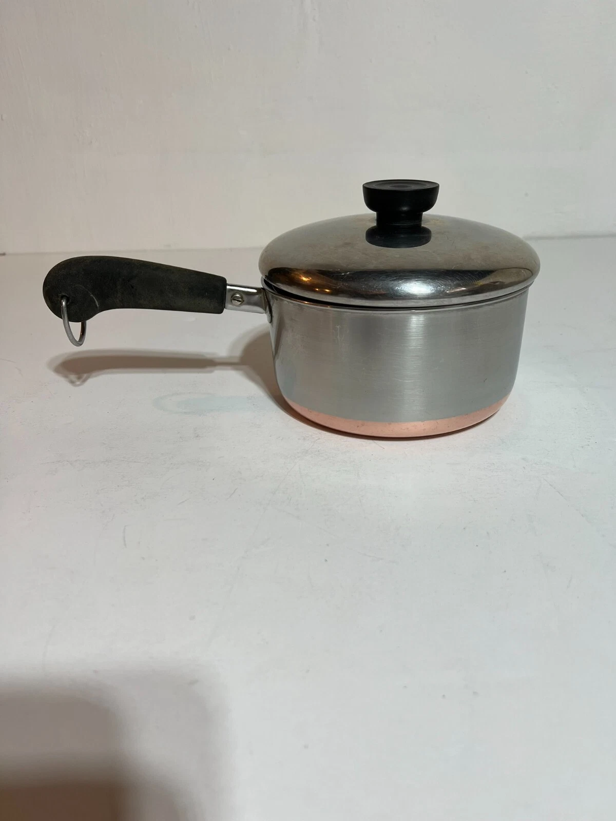 Vintage 1970-1973 Revere Ware 1 1/2 QT Saucepan Copper Bottom w/lid Clinton, Ill