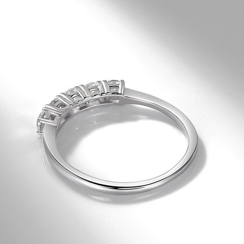 Anillos de plata de ley 925 naturales 5 anillos de circón románticos mujeres boda joyas - Imagen 3 de 5