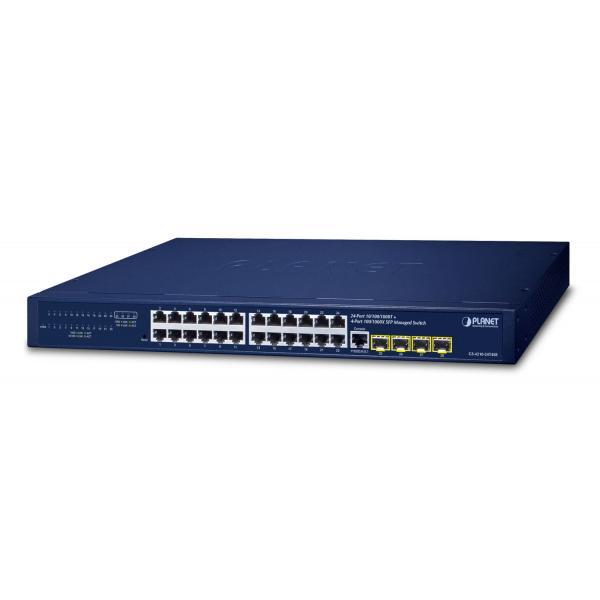 PLANET IPv4/IPv6, 24-Port Gestito L2/L4 Gigabit Ethernet [10/100/1000] 1U Blu (I