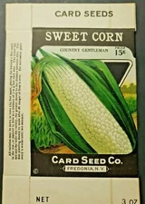Vintage Sweet Corn Country Gentleman Box Card Seed Co Fredonia NY NOS