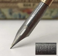 Joseph Gillott’s 604 F Pen Nib Double Elastic - Antique Dip Pen Nib (TYPE 2)