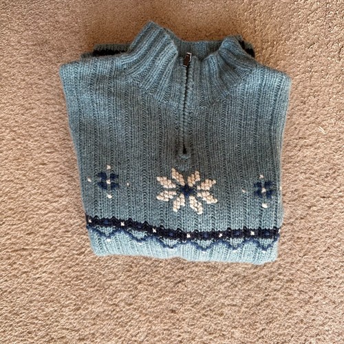 Lands End Sweater Girls Petite Medium 10-12 Mock Neck 1/4 Zip Pullover Wool Blen - Picture 11 of 11