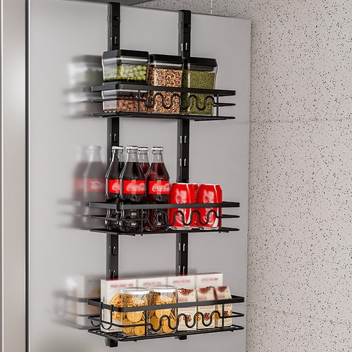 Over the Door Pantry Organizer, Metal Hanging Spice Rack Storage 3/4/5 -Tier - Picture 13 of 16