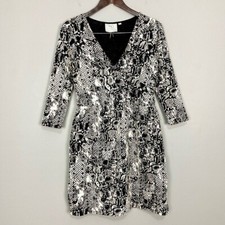 Anthropologie HD in Paris Dress Women’s Size XS Faux Wrap Snakeskin Jacquard