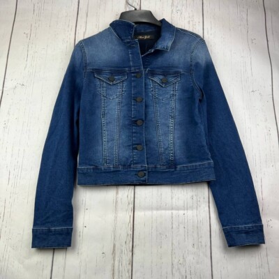 Mavi Small Cropped Slim Fit Stretchable Denim Jeans Jacket Blue Women New