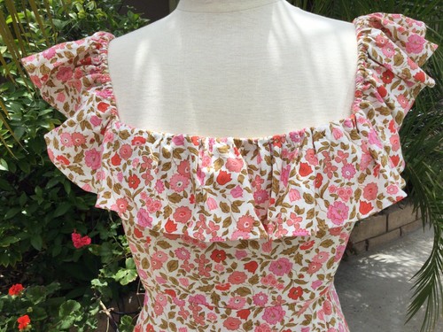 NWOT O.P.T Rayon-Linen Maxi dress Pink flowered size L - Picture 3 of 17