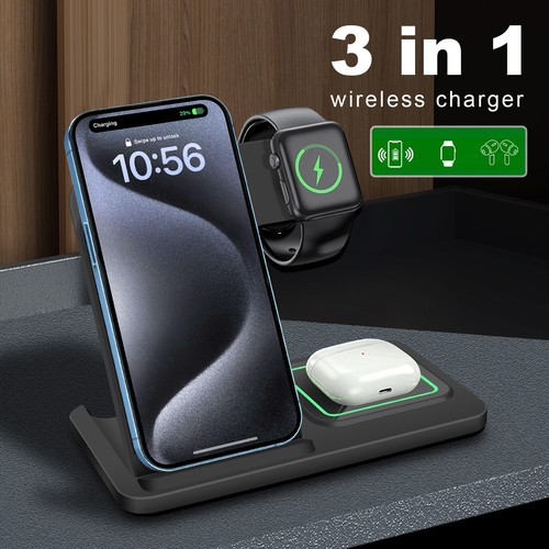3in1 Wireless Charger Dock Charging Stand For Apple Watch Ultra 9 8 iPhone 16 15 - Picture 7 of 27