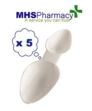 5 x plastic double sided medicine spoon 2.5ml / 5ml