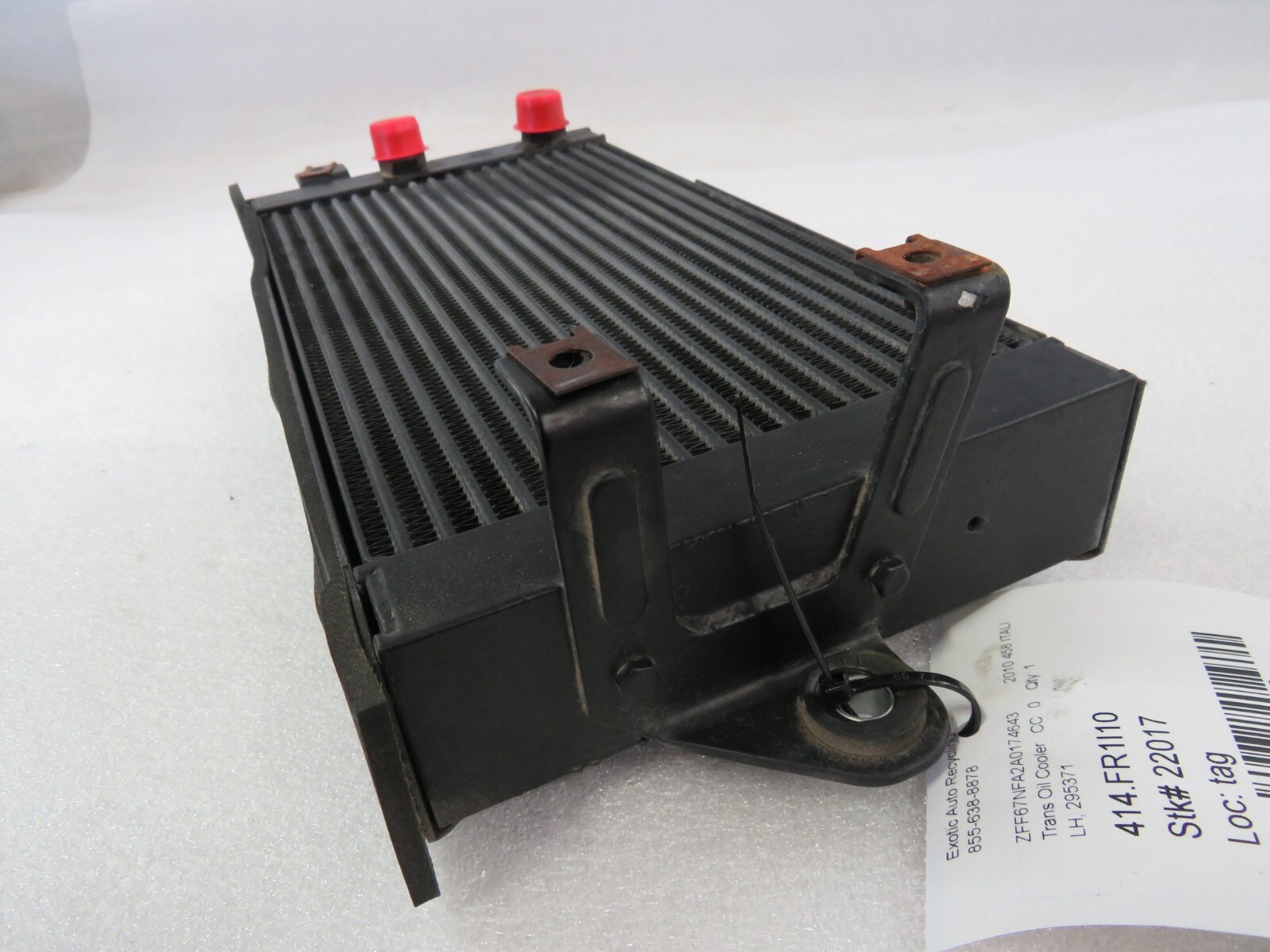 Ferrari 458 Italia, Spider, LH, Rear Transmission Oil Cooler, Used, P/N 295371