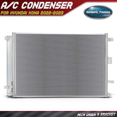 A/C Condenser w/ Drier & Bracket for Hyundai Kona 22-23 2.0L Naturally Aspirated