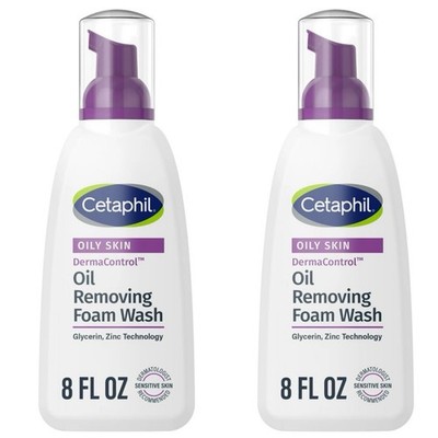 2 Cetaphil Pro Dermacontrol Oil Removing Foam Wash, 8oz, Fragrance Free