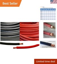 Flexible 6 Gauge 40' Pure Copper Cable - 20 Ft Red 20 Ft Black for All Needs