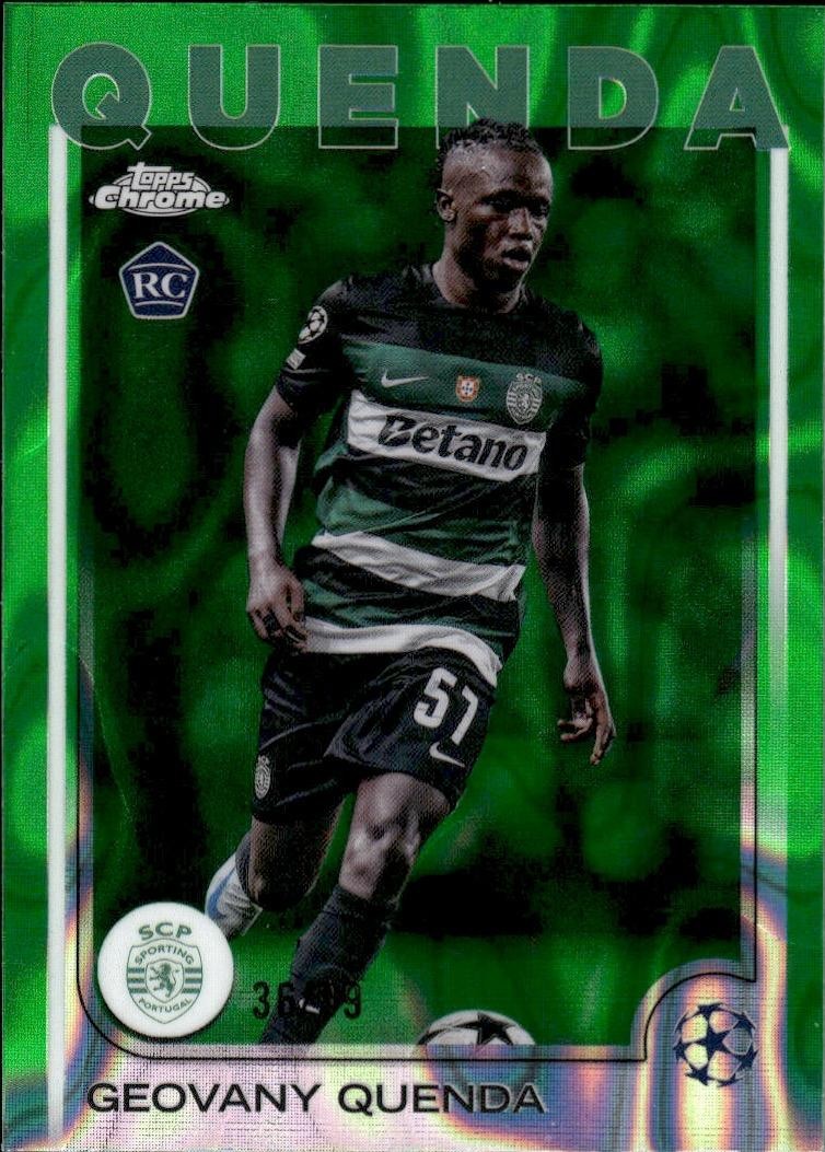 2024-25 Topps Chrome UEFA UCC #108 Geovany Quenda Green Lava Refractor #/99
