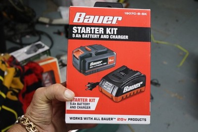 NEW BAUER 20V 5 Ah Lithium-Ion Battery & Charger Kit, 1907C-B-SK, 71272