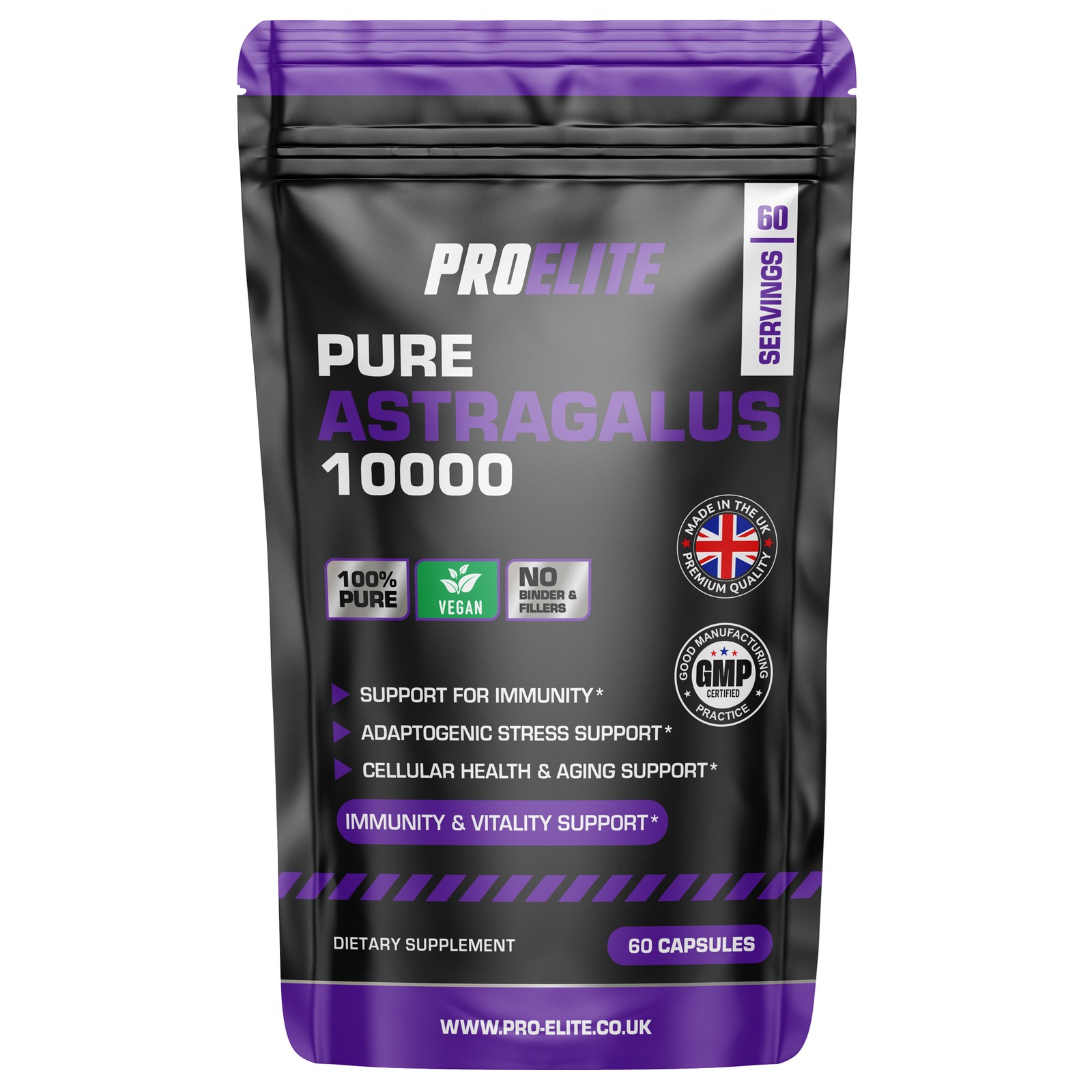Astragalus Root Extract 60 Capsules 20:1 VEGAN 10,000mg Raw Powder Strong Pills
