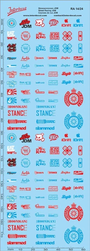 Courses de Rue JDM 14 1/24 Décalcomanies 160x50mm INTERDECAL - Photo 1/1