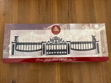 Lemax Village Collection Iron Gate and Wall 5 Piece Porcelain Accessory Set