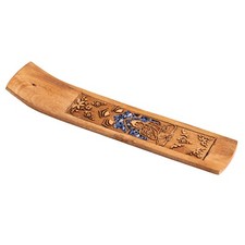Räucherstäbchenhalter Buddha mit Sodalith 26x5cm Holzhalter für Räucherstäbchen