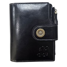 Women  s Small Bifold Wallet with Zipper Coin Pocket, Compact Lightweight