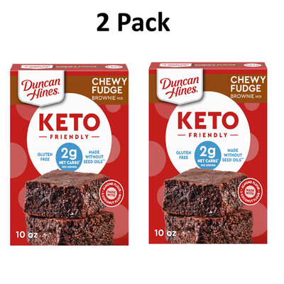 Duncan Hines Keto Friendly Brownie Mix, Chewy Fudge, 10 oz 2Pk