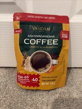 VAHDAM Ashwagandha Coffee | Instant Coffee with KSM-66| 40 Servings Exp 04/28