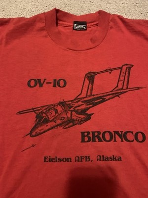 Rare Vintage 1980 s OV-10 Bronco T Shirt Eielson Air Force Base Alaska Size L