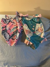 Lot Of 2 Toddler Girls Bathing Suit Size 90 And 18-24 Months. Gently Used.