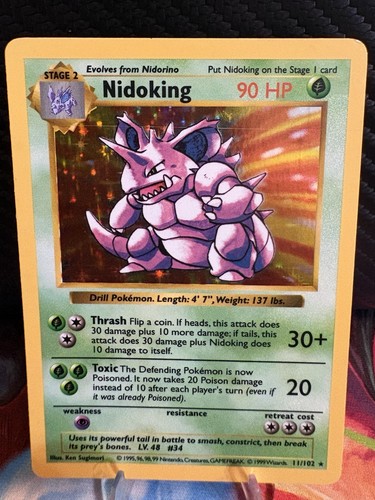 Nidoking 011/102 Base Set (Shadowless) Holo