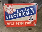 West Penn Electric Sign Vintage Advertising Gas Station Service Reddy Kilowatt