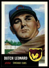 Dutch Leonard 1991 Topps Archives 1953 #155b : Bio uses black text