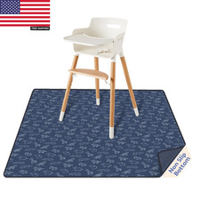 Baby Splat Mat for under High Chair, 50.4 X 50.4 Inch Wipeable Splash Mat, Water