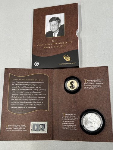2015 John F Kennedy JFK Coin and Chronicles Set US Mint Silver Dollar $1 Commem