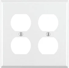 Leviton 2-Gang Duplex Receptacle Wall Plate, Thermoset