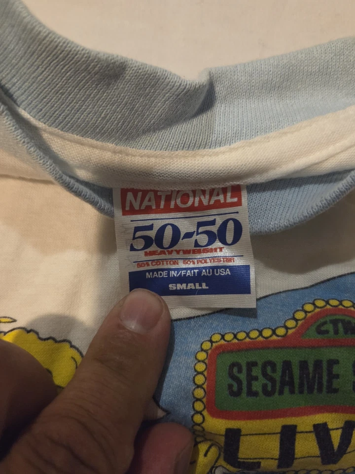 Vintage 80s Sesame Street Live! Youth M Ringer Tee T-Shirt Single Stitch - Image 2 of 3