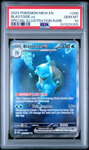 2023 POKEMON MEW EN-151 SPECIAL ILLUSTRATION RARE #200 BLASTOISE EX PSA 10