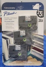 New Genuine Brother P-Touch TZe-231 Black on White Clear Tape 3 Pack