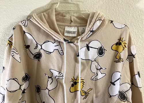 Peanuts Official Unisex XL Pull Over Hoodie Sweatshirt Cool Snoopy & Woodstock - Picture 2 of 7